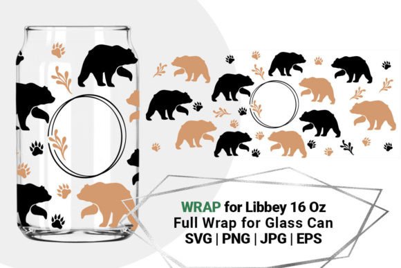 Bear Mom for Libbey 16 Oz Can Glass: A Unique Graphic Design Asset for Creative Projects