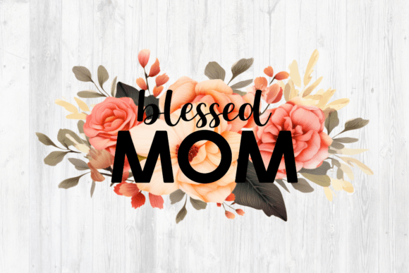 Blessed Mom Boho Flowers Sublimation: A Graphic Design Asset for Creative Publishing