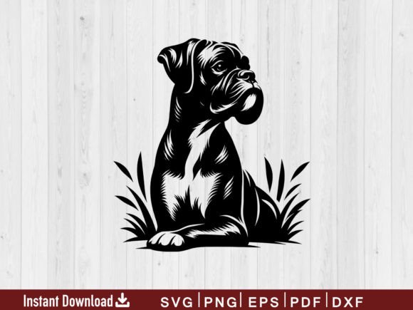 Boxer Dog SVG, Dog Svg, Boxer Silhouette Graphics and Crafts