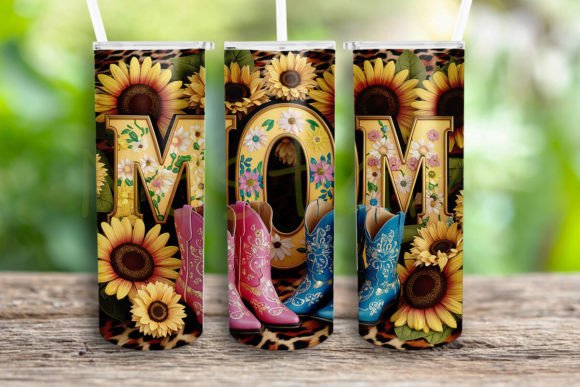 Cowgirl Mom Sunflower Mom Tumbler Wrap Graphics and Crafts Review