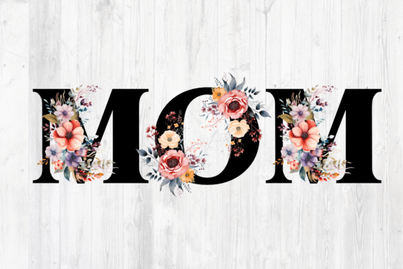 Mom Boho Flowers Watercolor Sublimation for Crafts and Graphics