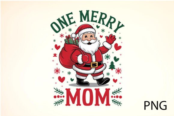 One Merry Mom Sublimation Design: A Festive Graphic Asset for Content Creators