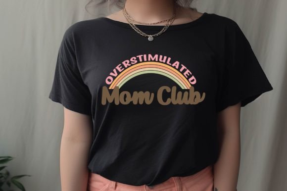 Overstimulated Mom Club: A Graphic Design Asset for Crafts and Creative Projects