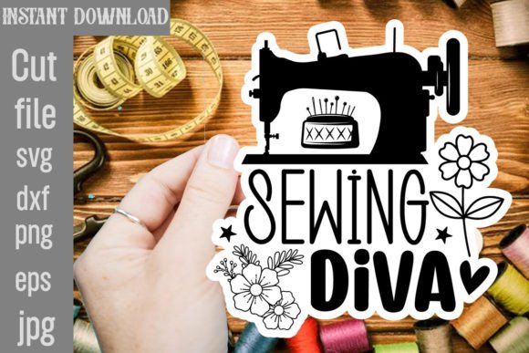 Sewing Diva SVG Cut File: A Versatile Graphic for Crafts and Branding